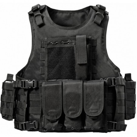 Gilet Tactique d'Intervention Yakeda Noir 01