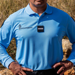 Polo Manches Longues Gendarmerie Cooldry Anti-Humidité Opex Bleu 01