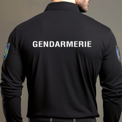 Polo Manches Longues Gendarmerie Départementale Cooldry Opex Noir 02