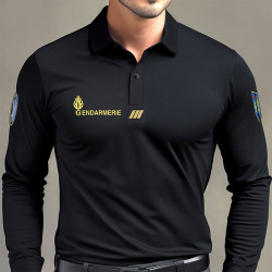 Polo Manches Longues Gendarmerie Mobile Cooldry Opex Noir 01