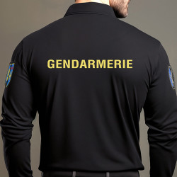 Polo Manches Longues Gendarmerie Mobile Cooldry Opex Noir 02