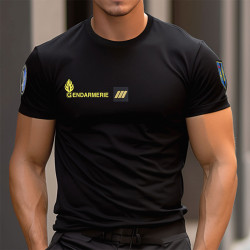 T-shirt Gendarmerie Mobile Cooldry Anti-Humidité Opex Noir