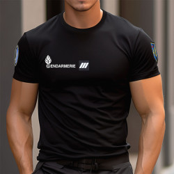 T-shirt Gendarmerie Départementale Cooldry Anti-Humidité Opex Noir 01